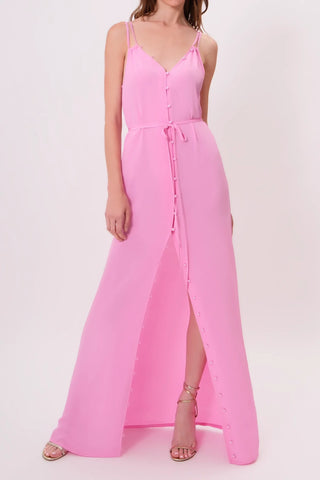 The Marilyn maxi dress in pink rose by Chloe Colette - Close Up