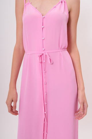 The Marilyn maxi dress in pink rose by Chloe Colette - Close up