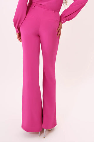 West Palm Silk Pant (Fuchsia) - Back View