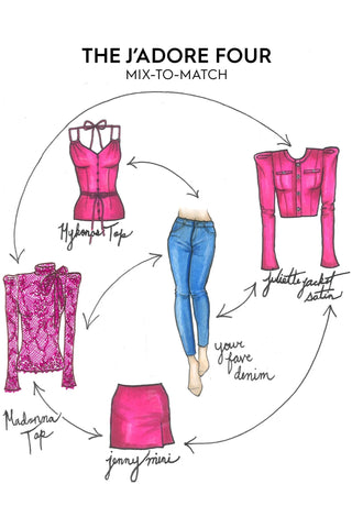 Infographic of The J'adore Four mix-to-match by Chloe Colette.