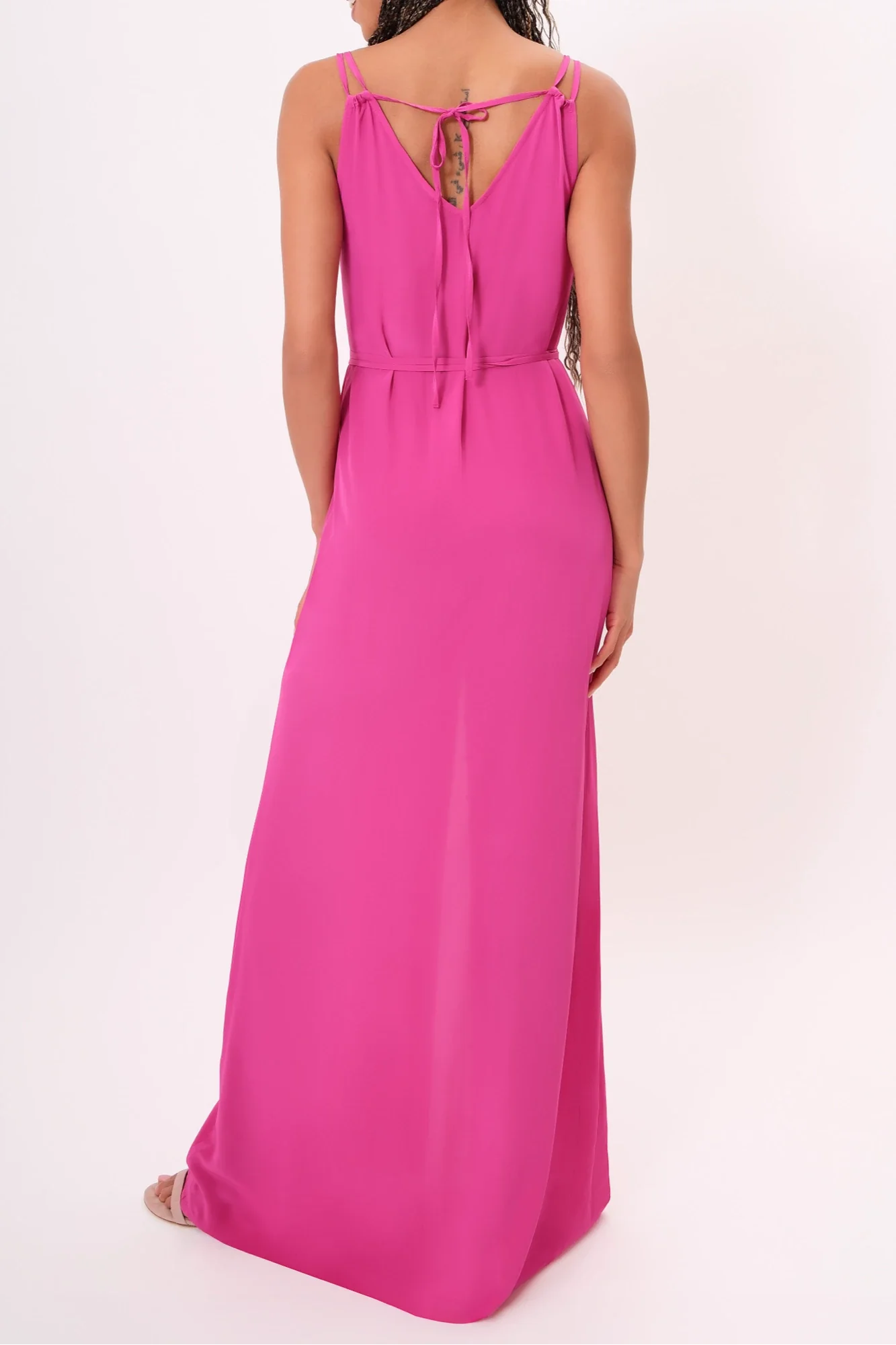 Maxi Dress Silk | The Marilyn | Fuchsia | Adjustable Strap Silk Dress CHLOE COLETTE Maxi Dress Silk | The Marilyn | Fuchsia | Adjustable Strap Silk Dress CHLOE COLETTE